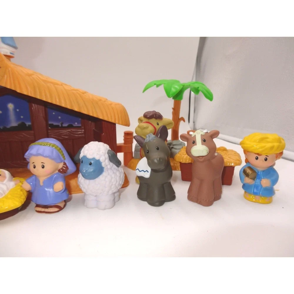 Fisher Price Nativity Set Little People Christmas Story Lights Sounds Works